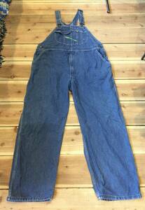 KEY key Mexico made VINTAGE 100% cotton Denim overall Work wear W46×L30 enough largish 1 jpy start [ superior article ]242