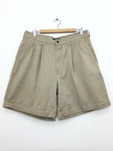 LAUREN RALPH LAUREN ラルフローレン メキシコ製 2タック コットン ハーフパンツ チノショーツ W36 メンズL〜XL 【良品綺麗】242