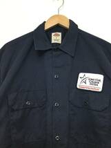 Dickies ディッキーズ ワッペン 半袖ワークシャツ ポリエステル×コットンシャツ 企業ロゴ メンズL〜 大きめ 【良品綺麗】242_画像2