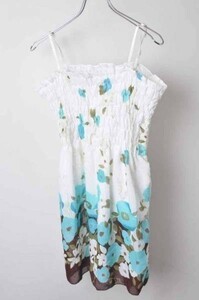 lql5-0517 lady's camisole tunic floral print white group 