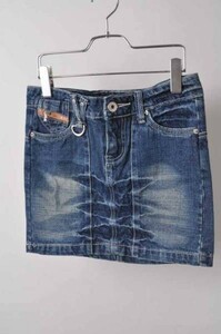 lql5-0192LUCKYSTOREJEANSデニムミニスカートサイズ61ブルー系