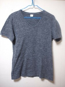 rsrs5-289 grnji-a-ruen[. color . casual .] tops casual rough room T-shirt short sleeves V neck . gray size 2