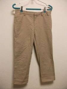 assk4-189☆UNIQLO/ユニクロ　八分丈パンツ　サブリナパンツ　ボトムス　ベージュ　ウエスト67　ヒップ94　綿混素材　