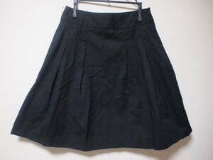 rsrs5-402 ZARABASIC Zara Basic [ in the black easy to use!] bottoms simple side Zip skirt knee height pleat plain black XS size 