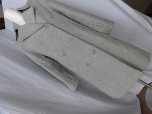 ie-428 ■ Jouer a la pupe ■　レディース　コート　ダブルコート　長袖　薄いグレー　サイズS　ダブルウールの温かいコート　訳あり