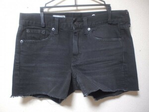 rsrs5-279 GAP Gap [ cut off . Point!] bottoms casual spring summer ko-te Denim short pants plain black hem cut off size 24