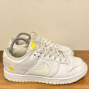 NIKE WMNS DUNK LOW WHITE ナイキ ダンク ロー ホワイト イエロー レディース FD0803-100 ローカットスニーカー 23.5cmの画像3