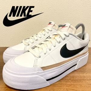 NIKE W COURT LEGACY LIFT ナイキ コート レガシー リフト ホワイト レディース DM7590-100 ローカットスニーカー 22.5cm 美品