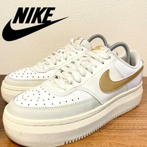 NIKE W COURT VISION ALTA ナイキ コート ビジョン アルタ ホワイトゴールド レディース DZ5394-100 ローカットスニーカー 25cm