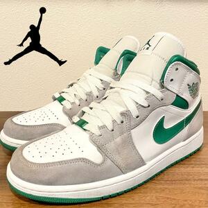 NIKE AIR JORDAN 1 MID SE ナイキ エア ジョーダン ワン ミッド ホワイト グリーン メンズ DC7294-103 ハイカットスニーカー 28cm