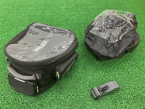 GIVI製 タンクバッグ 社外 中古 バイク 部品 EA118 EASY-T タンクロック 黒パイピング 蛍光イエロー紐 修復素材に CB400SF ゼファー400 X4