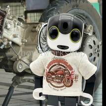 ロボホン RoBoHoN ロボホンの服ハンドメイド　バイク柄プリントＴシャツ(オートミィル）_画像6