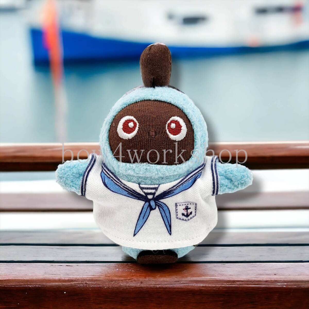 LOVOT 毛绒玩具水手印花 T 恤(蓝色), 缝纫, 刺绣, 完成的产品, 其他的