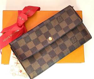 ★良品★ルイヴィトン ダミエ ポルトフォイユサラ 長財布 二つ折り ブラウン系 LOUISVUITTON★レディース/メンズ★送料無料★