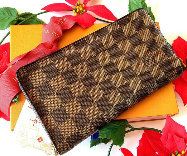 ★美品★LOUIS VUITTON ルイヴィトン ポルトモネジップ ダミエ M61728 ラウンドファスナー 長財布 財布★メンズ/レディース★送料無料★