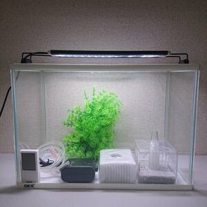 【飼育セット】 ① GEX 40cm水槽 ② Suisaku LED ライト 300 ③ ロカボーイ M ④ 水温計 ⑤ 人工草 (検索) コトブキ アクアリウム めだか