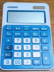 電卓　 青　カシオ　 CASIO　 計算機　