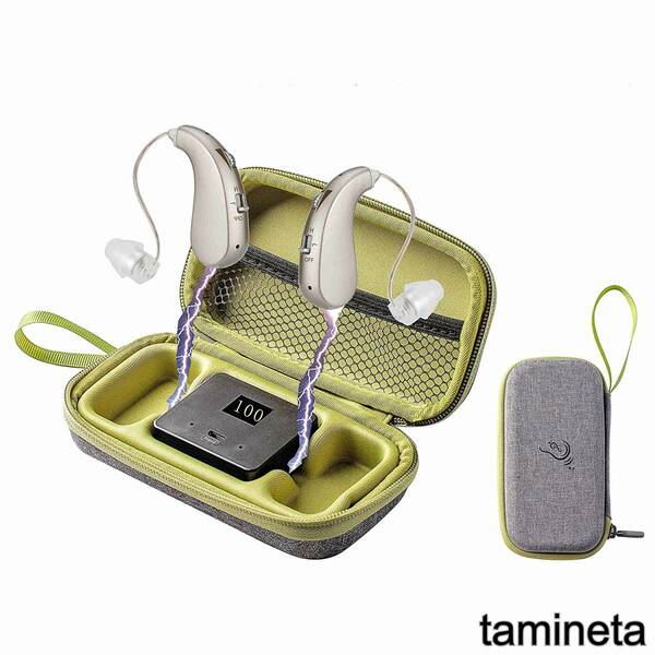ケース付き集音器 音声拡張 ワイヤレス 耳穴式 ハウリング 両耳対応 簡単操作 クリア デザイン 難聴 ノイズ おじいちゃんへのプレゼント