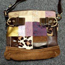 【TH0322】 COACH コーチ ショルダーバッグ パッチワーク H05S-3573 コーチ専用 保存袋付 ブランド ファッション コレクション 趣味 _画像2