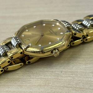 【F】Christian Dior クリスチャンディオール CD 腕時計 48133 クォーツ ゴールドカラー 電池切れ 不動品 動作未確認 の画像3