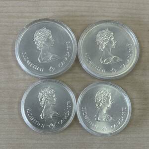 【TH0328】カナダ 1973年 モントリオール オリンピック 銀貨 硬貨 貨幣 通貨 記念硬貨 コイン 10ドル2枚 5ドル2枚 コレクション ケース入り