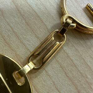 【TH0330】Givenchy ジバンシー キーホルダー キーリング チャーム アクセサリー 小物 ゴールドカラー × えんじ色 臙脂 金色の画像6