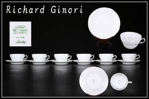 CE398 【Richard Ginori】 リチャードジノリ カップ&ソーサー ６組 12点セット／美品！ｚ