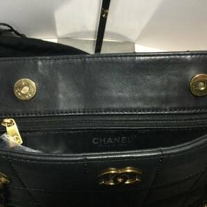 【正規品】シャネル◆CHANEL チョコバー ラムスキン チェーン トートバッグ◆ブラック● レディース ●美品 の画像4