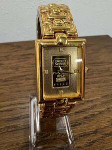 INGOT WATCH インゴットウォッチ◆◆CREDIT SUISSE FINE GOLD　999.9 クォーツ メンズ腕時計 ジャンク品◆管No3489