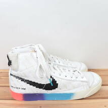 z688 ナイキ ブレーザー ミッド '77 ヴィンテージ US9 27.0cm/白 ホワイト 黒 水色 NIKE BLAZER MID '77 VINTAGE メンズ スニーカー 中古_画像3