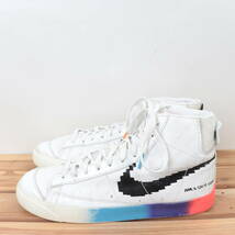 z688 ナイキ ブレーザー ミッド '77 ヴィンテージ US9 27.0cm/白 ホワイト 黒 水色 NIKE BLAZER MID '77 VINTAGE メンズ スニーカー 中古_画像4