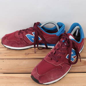 z829【373】ニューバランス US8.5 26.5cm/バーガンディー 青 ブルー newbalance メンズ スニーカー 中古