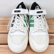 z878 アディダス フォーラム 84 ロー US8 1/2 26.5cm/ライトベージュ 白 緑 黒 adidas FORUM 84 LOW メンズ スニーカー 中古_画像2