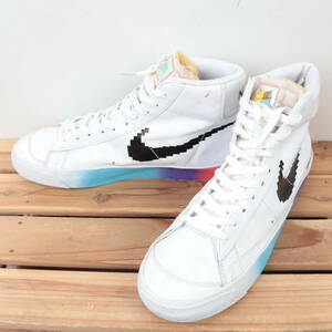 z959 ナイキ ブレーザー ミッド '77 ヴィンテージ US9 27.0cm/白 ホワイト 黒 水色 NIKE BLAZER MID '77 VINTAGE メンズ スニーカー 中古