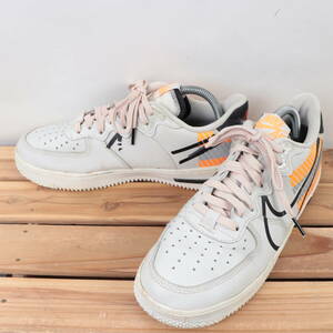 z1160 ナイキ エアフォース1 US8 26.0cm/グレー 黒 オレンジ シルバー NIKE AIRFORCE1 メンズ スニーカー 中古