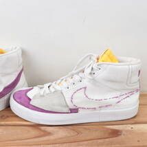 z1169 ナイキ ズーム ブレーザー ミッド エッジ US9 27.0cm/白 ホワイト 紫 グレー NIKE Zoom Blazer Mid Edge メンズ スニーカー 中古_画像4