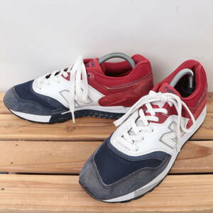 z1189【997.5】ニューバランス US8 26.0cm/紺 ネイビー 白 赤 newbalance メンズ スニーカー 中古