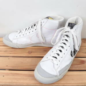 z1260 ナイキ ブレーザー ミッド US10 28.0cm/白 ホワイト ライトグレー チャコール NIKE BLAZER MID メンズ スニーカー 中古の画像1