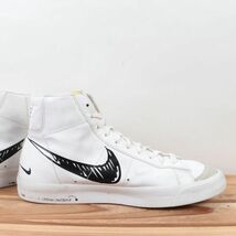 z561 ナイキ ブレーザー ミッド US9 27.0cm/白 ホワイト 黒 ブラック NIKE BLAZER MID VNTG 77 ブレザー メンズ スニーカー 中古_画像5