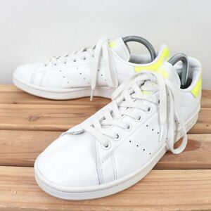 z578 アディダス スタンスミス US7 1/2 25.5cm/白 ホワイト 黄 イエロー レモン ロゴ adidas STAN SMITH メンズ スニーカー 中古