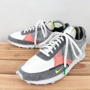 z586 ナイキ デイブレイク タイプ US7 25.0cm/灰 グレー 白 ホワイト 赤系 NIKE DAYBREAK TYPE メンズ ユニセックス スニーカー 中古