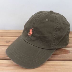 rlsc1 ポロ ラルフローレン 緑 オリーブ系 POLO RALPH LAUREN ポニー ワンポイント キャップ CAP 帽子 ブランド 中古 古着 正規品