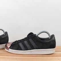 z730 アディダス スーパースター US7 1/2 24.5cm/黒 ブラック メタル トゥ adidas SUPERSTAR 80s METAL TOE レディース スニーカー 中古_画像6