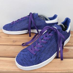 z849 アディダス スタンスミス US10 28.0cm/青 ブルー 白 ホワイト 紫 パープル系 メッシュ adidas STAN SMITH メンズ スニーカー 中古