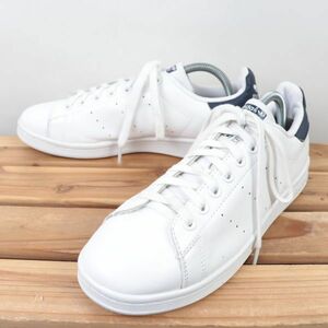 z937 アディダス スタンスミス US8 1/2 26.5cm/白 ホワイト 紺 ネイビー adidas STAN SMITH メンズ スニーカー 中古