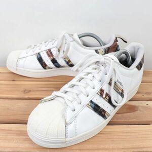 z379 アディダス スーパースター US9 1/2 27.5cm/白 ホワイト 迷彩 カモフラ CAMO adidas SUPERSTAR メンズ スニーカー 中古