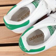 z1027 アディダス スタンスミス US9 1/2 27.5cm/白 ホワイト 緑 グリーン adidas STAN SMITH メンズ スニーカー 中古_画像10