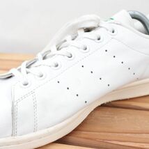 z1027 アディダス スタンスミス US9 1/2 27.5cm/白 ホワイト 緑 グリーン adidas STAN SMITH メンズ スニーカー 中古_画像6