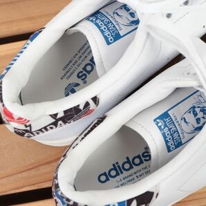 z1086 アディダス スタンスミス US10 28.0cm/白 ホワイト 柄 adidas STAN SMITH メンズ スニーカー 中古の画像7