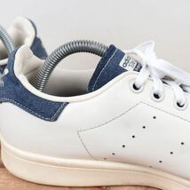 z1206 アディダス スタンスミス US8 26.0cm/白系 オフホワイト クリーム デニム DENIM adidas STAN SMITH メンズ スニーカー 中古_画像6